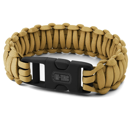 M-Tac Paracord Bracelet - Tactical Wristband with Fastex - Survival Cord for Outdoor Hiking Survival Camping (L Coyote)