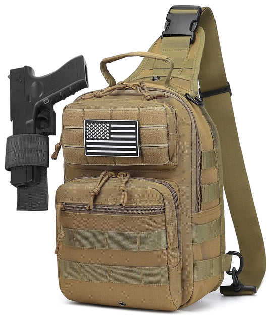 HPDF Small Tactical Military Backpack Sling Crossbody Holster Bag For Men CCW Sling Bag 10L