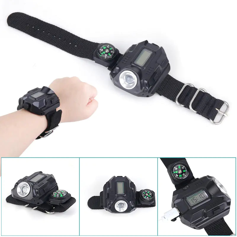 Rechargeable Waterproof LED Tactical Display Watch